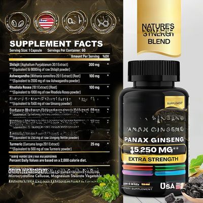 Shilajit extract powder fulvic acid capsule shilajit capsule resin 85 minerals brain support enhance male strength