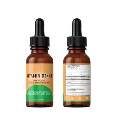 Energy Boost Bone Health Vitamin K2 B12 Supplement Vitamin D3 K2 Drops for Women Men