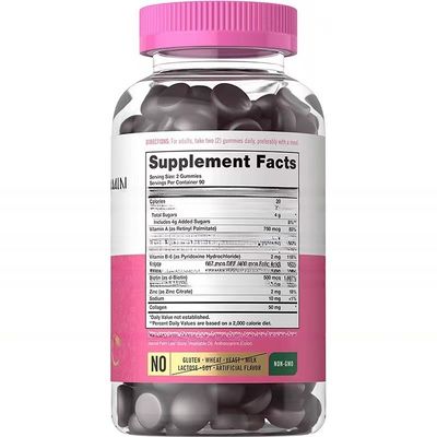 Wholesale Women's Multivitamin Gummy Immune Support Vitamins A D C E Biotin Multivitamin acai berry Gummies For Adult