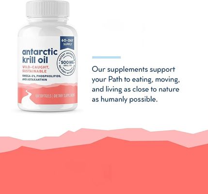 GMP Factory Supply Antarctic Krill Oil 1000mg Softgel Capsule Healthcare Supplement Omega 3 Capsules
