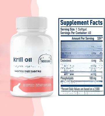 GMP Factory Supply Antarctic Krill Oil 1000mg Softgel Capsule Healthcare Supplement Omega 3 Capsules