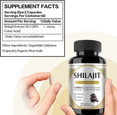 Wholesale Resin himalayan Shilajit tablet rich in humic acid and 85 minerals enhance male strength Shilajit capsule