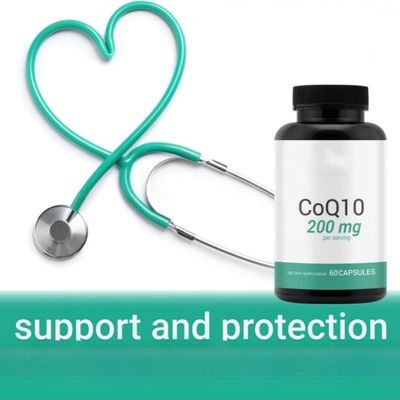 OEM CoQ10 Supplement Coenzyme Q10 200mg Capsules Ubiquinol Powder Capsules Coq10 Softgel Vegan Heart Health Energy Booster