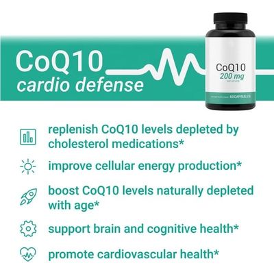 OEM CoQ10 Supplement Coenzyme Q10 200mg Capsules Ubiquinol Powder Capsules Coq10 Softgel Vegan Heart Health Energy Booster