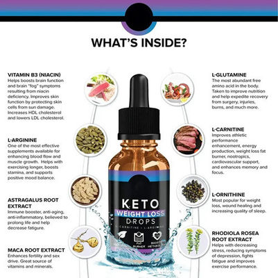 Wholesale OEM/ODM 100% natural pure extract Keto drops 2000mg fast loss weight
