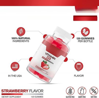 private label  candy gummy custom logo Supports Calcium Absorption gummy candies vitamin D3 candy gummies