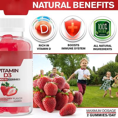 private label  candy gummy custom logo Supports Calcium Absorption gummy candies vitamin D3 candy gummies