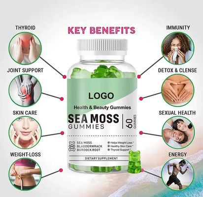 Private label healthcare supplements seamoss gummies vegan organic sea moss gummies