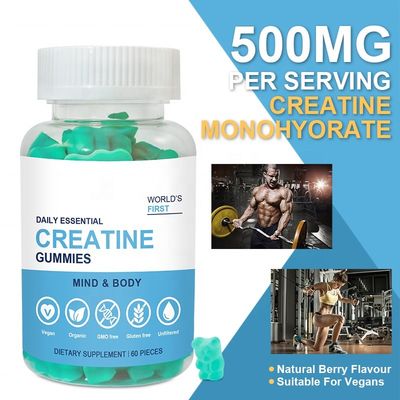 Customized Pre Workout Supplement Creatine Monohydrate Gummy Sugar Free Creatine Gummies For Build Muscle And Strength