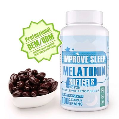 OEM Melatonin Softgels for Adults Non-GMO Gluten Free Supplement Vegan Melatonin Sleep Capsule