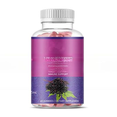 Private label Sugar-Free Quercetin Elderberry Gummies for Immune Defense Blend and Respiratory Health Support