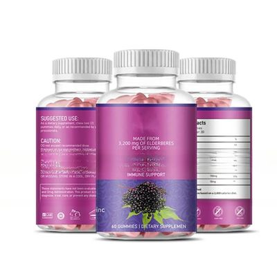 Private label Sugar-Free Quercetin Elderberry Gummies for Immune Defense Blend and Respiratory Health Support