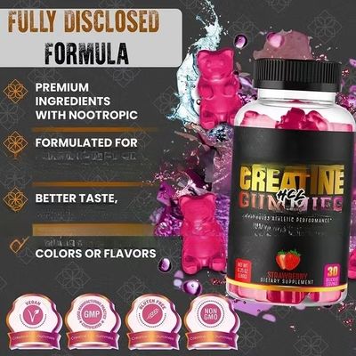 Wholesale Custom Label  creatine Gummies Work Out Energy Gummies Muscle Builder Muscle creatine Gummies