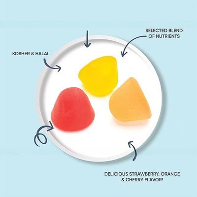 Private label OEM Vitamins Supplement Multivitamin Gummies For Kids  With Vitamin B1 B12 C D3