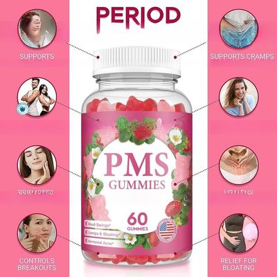 Wholesale Sugar Free Diindolylmethane Hormone Balance PMS Gummies for Relief Women's Menstrual Pain PMS Support Gummies